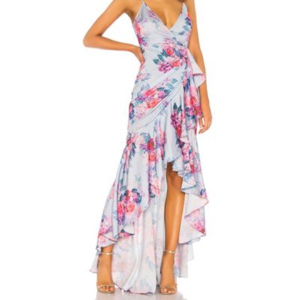 REVOLVE Ateinne Dress in Pale Blue Floral - Picture 5 of 5